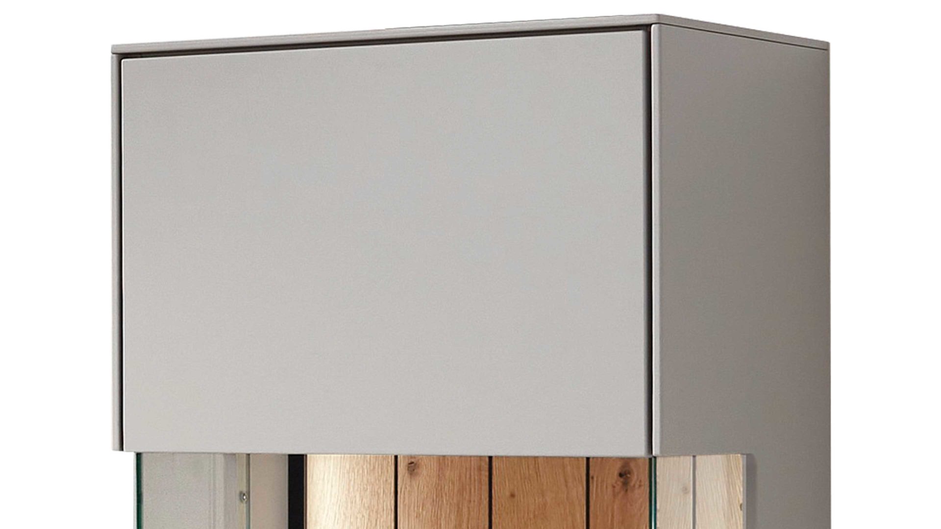 Vitrine Wöstmann markenmöbel aus Holz in Grau WÖSTMANN Wohnprogramm WM 2380 - Highboard-Vitrine samtgrauer Lack - eine Tür, Höhe ca. 138 cm