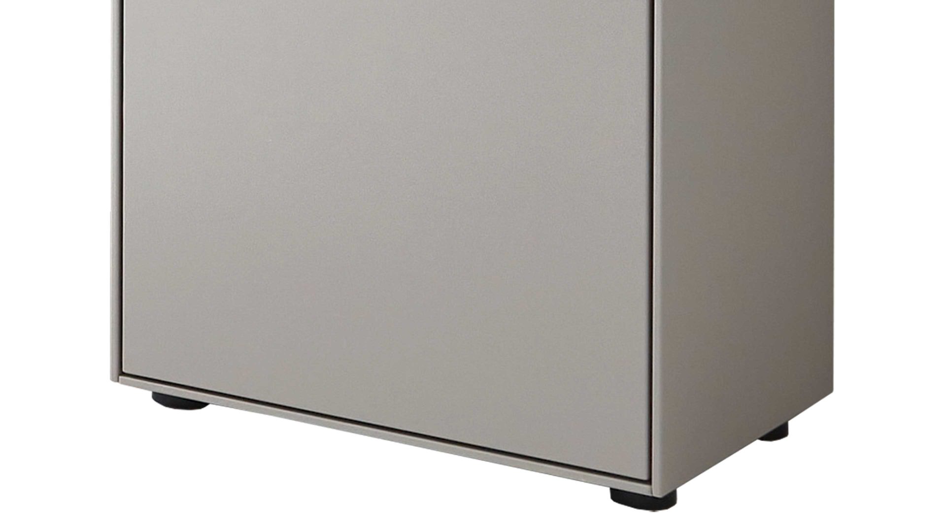 Vitrine Wöstmann markenmöbel aus Holz in Grau WÖSTMANN Wohnprogramm WM 2380 - Highboard-Vitrine samtgrauer Lack - eine Tür, Höhe ca. 138 cm