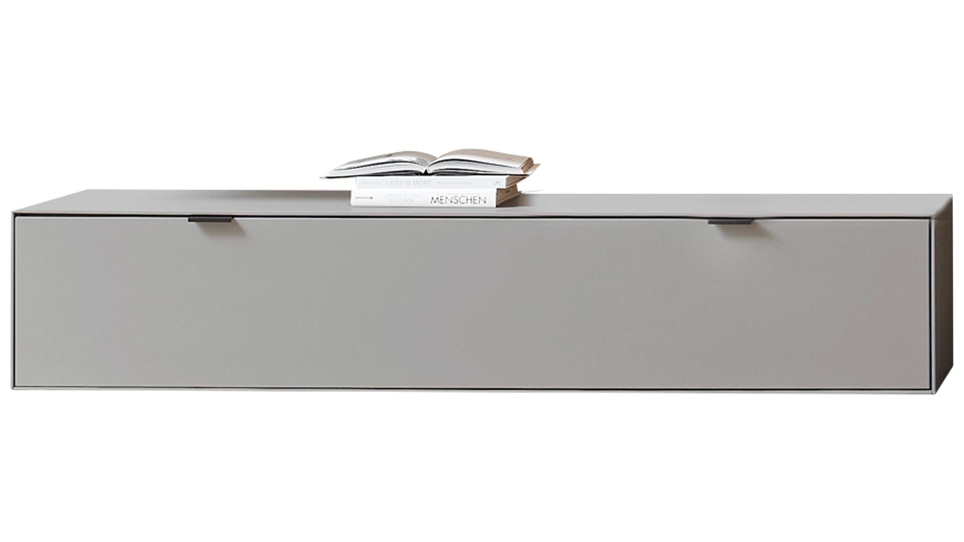 Lowboard Wöstmann markenmöbel aus Holz in Grau WÖSTMANN Wohnprogramm WM 2380 - Lowboard samtgrauer Mattlack - eine Schublade, Breite ca. 182 cm