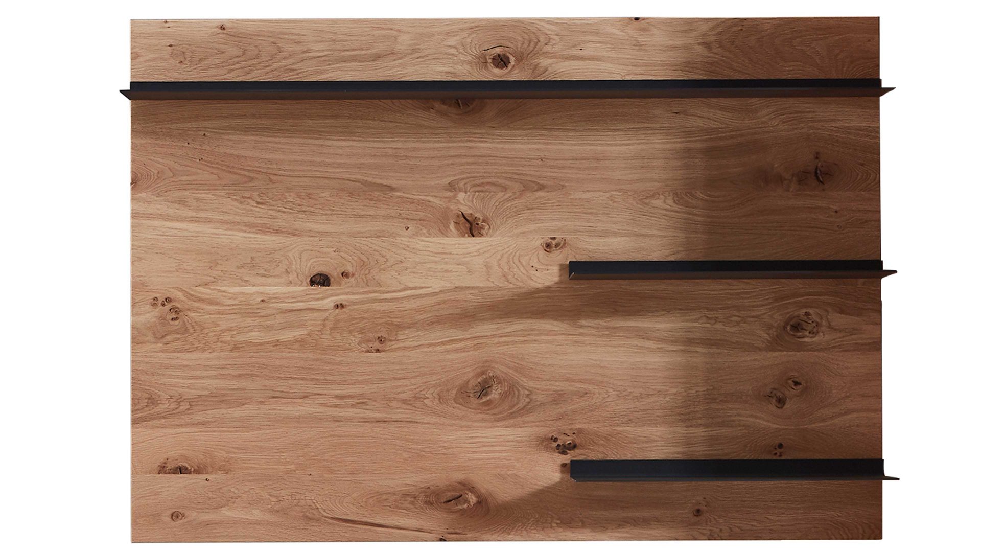 Wandregal Wöstmann markenmöbel aus Holz in Holzfarben WÖSTMANN Wohnprogramm WM 1910 - Wandpaneel Wildeiche & carbonfarbenes Metall - ca. 120 x 84 cm