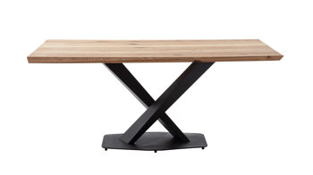 Esstisch Mca direkt aus Holz in Holzfarben Esstisch-Serie Gravina Zerreiche & schwarzes Metallgestell - ca. 180 x 90 cm