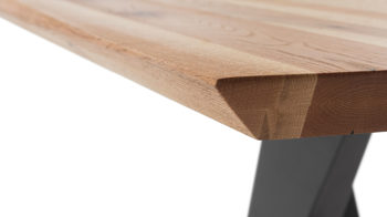 Esstisch Mca direkt aus Holz in Holzfarben Esstisch-Serie Gravina Zerreiche & schwarzes Metallgestell - ca. 180 x 90 cm