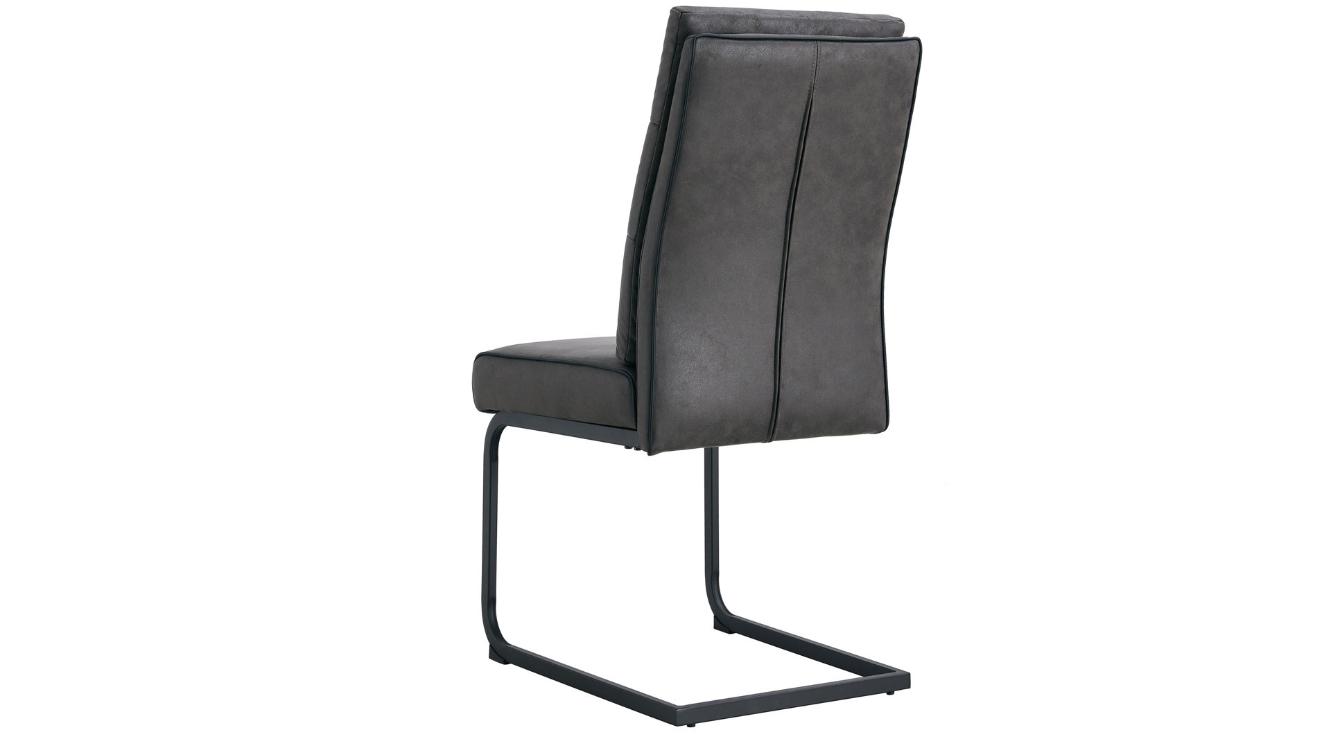 Schwingstuhl Duo collection aus Stoff in Anthrazit Schwingstuhl Marga anthrazitfarbener Mikrofaserbezug  Verona & schwarzes Gestell