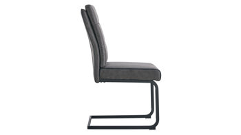 Schwingstuhl Duo collection aus Stoff in Anthrazit Schwingstuhl Marga anthrazitfarbener Mikrofaserbezug  Verona & schwarzes Gestell