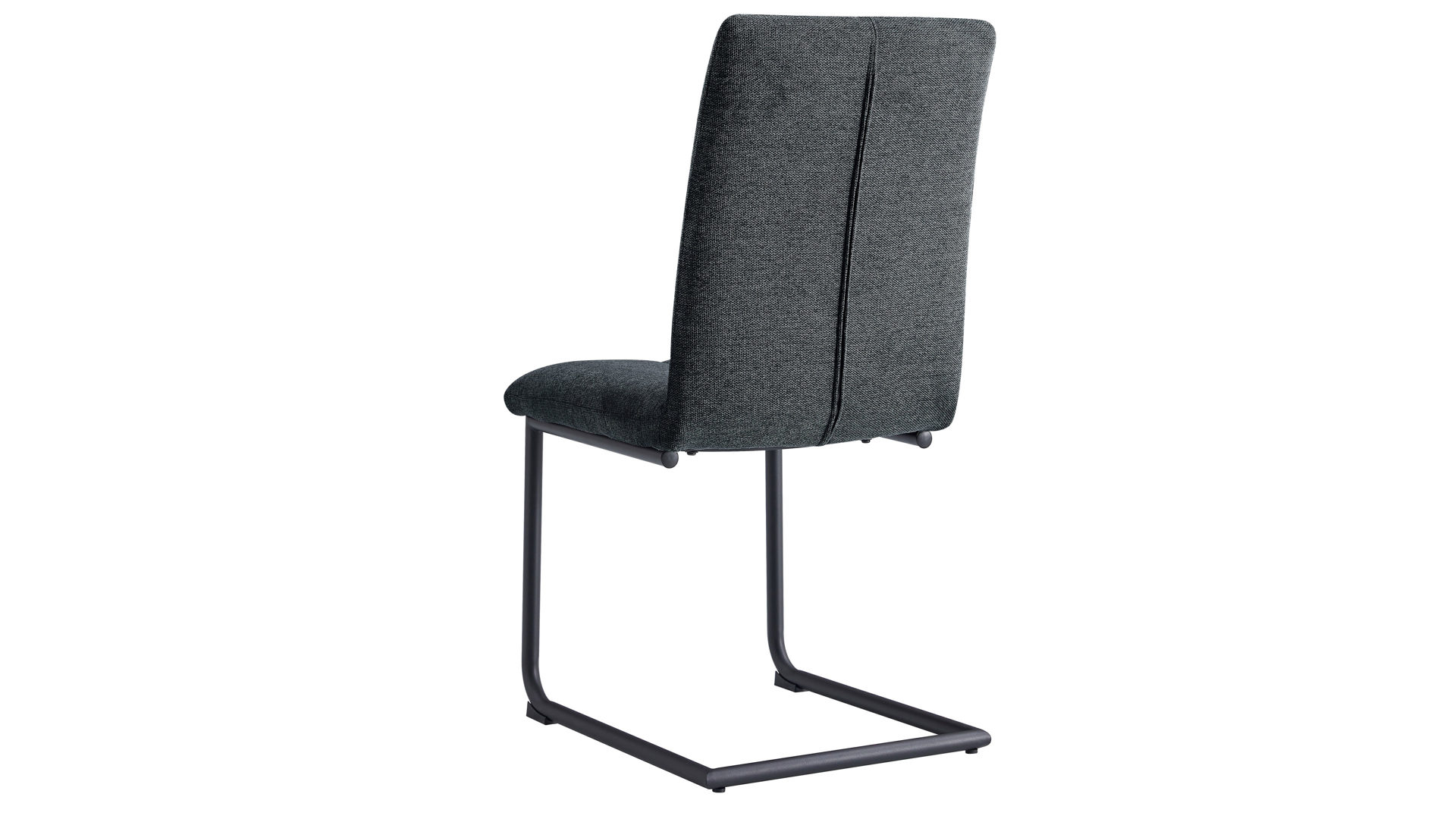 Schwingstuhl Duo collection aus Stoff in Anthrazit Schwingstuhl Emmy anthrazitfarbener Webstoff Padua & schwarzes Gestell