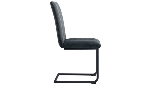 Schwingstuhl Duo collection aus Stoff in Anthrazit Schwingstuhl Emmy anthrazitfarbener Webstoff Padua & schwarzes Gestell