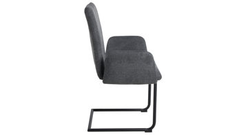 Schwingstuhl Duo collection aus Stoff in Anthrazit Schwingstuhl Emmy anthrazitfarbener Webstoff Padua & schwarzes Gestell - mit Armlehne