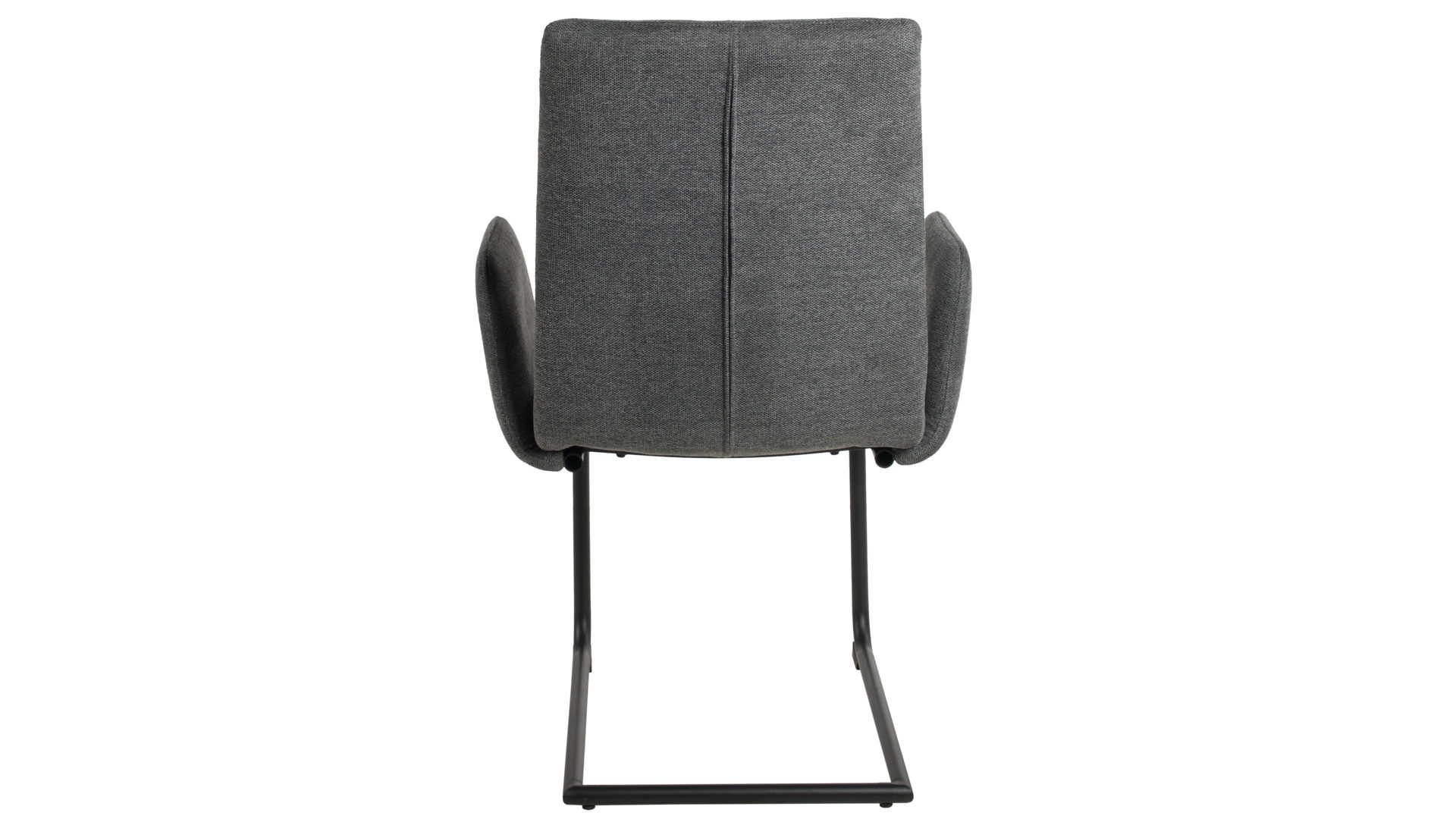 Schwingstuhl Duo collection aus Stoff in Anthrazit Schwingstuhl Emmy anthrazitfarbener Webstoff Padua & schwarzes Gestell - mit Armlehne
