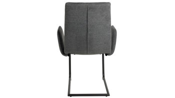 Schwingstuhl Duo collection aus Stoff in Anthrazit Schwingstuhl Emmy anthrazitfarbener Webstoff Padua & schwarzes Gestell - mit Armlehne