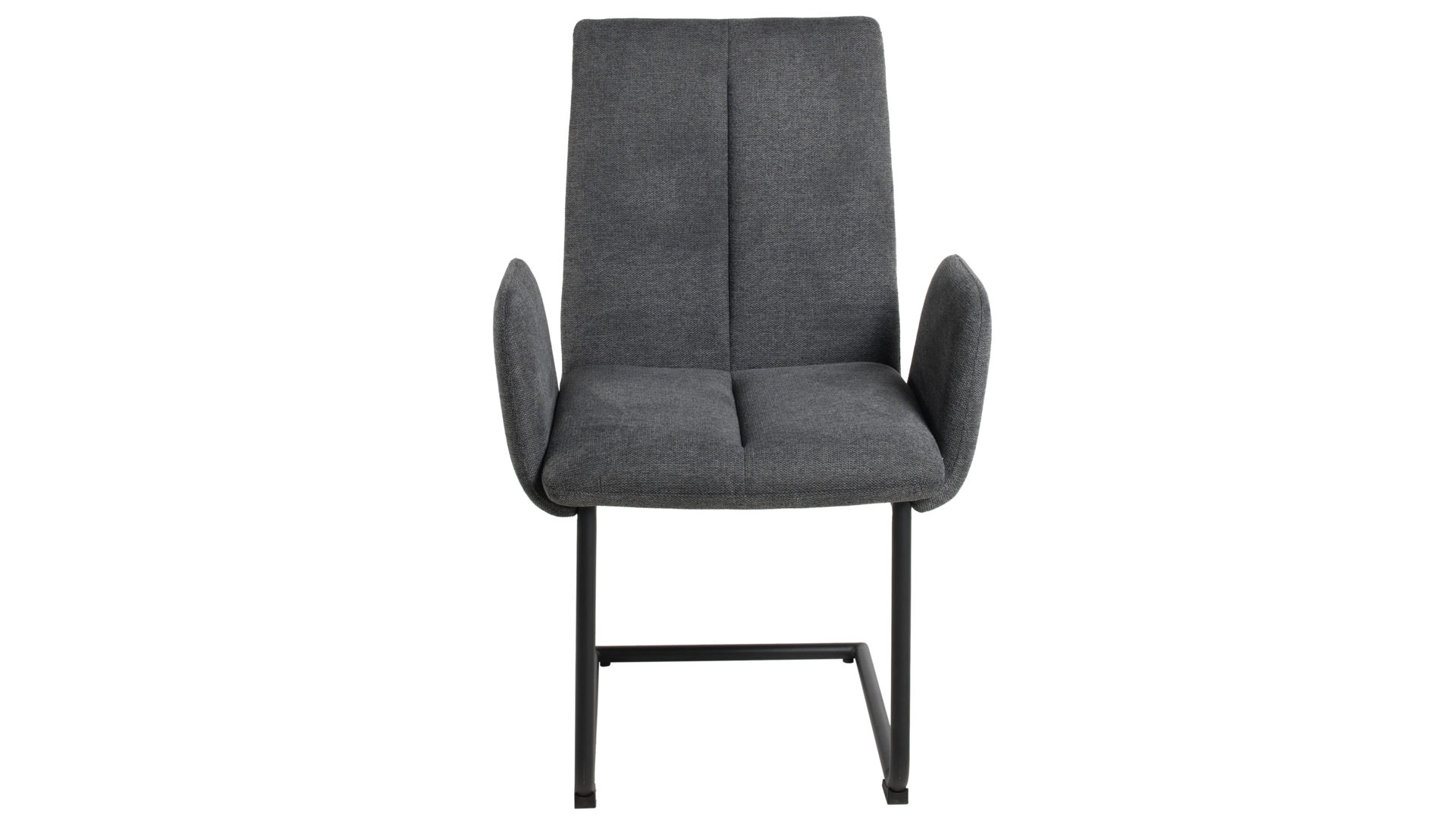 Schwingstuhl Duo collection aus Stoff in Anthrazit Schwingstuhl Emmy anthrazitfarbener Webstoff Padua & schwarzes Gestell - mit Armlehne