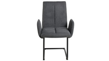 Schwingstuhl Duo collection aus Stoff in Anthrazit Schwingstuhl Emmy anthrazitfarbener Webstoff Padua & schwarzes Gestell - mit Armlehne