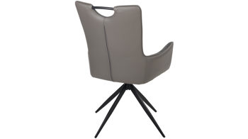 Vierfußstuhl Duo collection aus Stoff in Dunkelgrau Polsterstuhl Valeria mit Drehfunktion dunkelgrauer Webstoff Padua, grauer Mikrofaserbezug & schwarzes Gestell