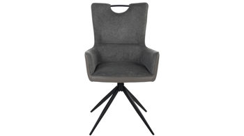 Vierfußstuhl Duo collection aus Stoff in Dunkelgrau Polsterstuhl Valeria mit Drehfunktion dunkelgrauer Webstoff Padua, grauer Mikrofaserbezug & schwarzes Gestell