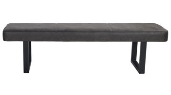 Polsterbank Duo collection aus Stoff in Anthrazit Polsterbank Tara anthrazitfarbene Mikrofaser Verona & schwarzes Gestell