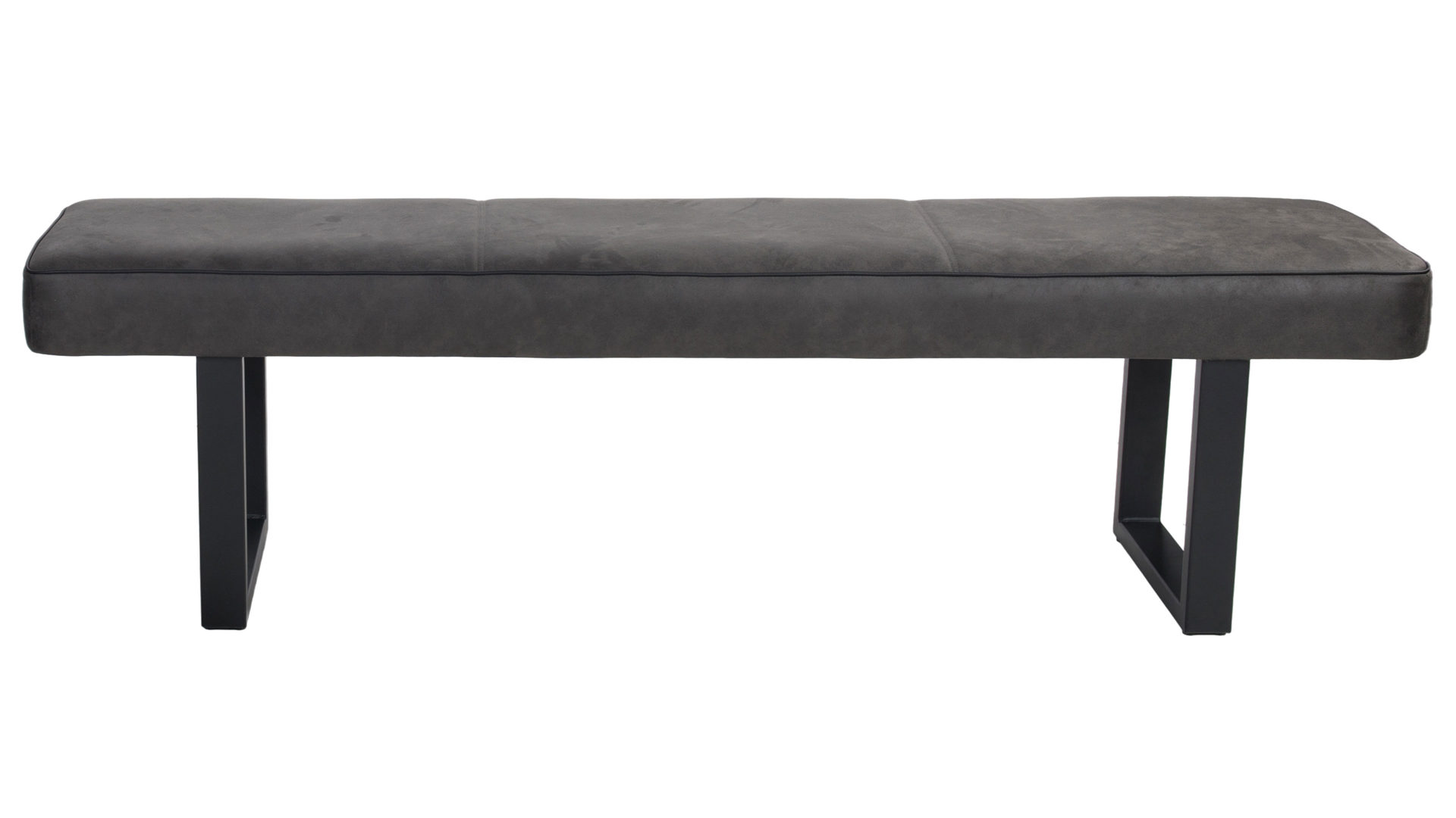 Polsterbank Duo collection aus Stoff in Anthrazit Polsterbank Tara anthrazitfarbene Mikrofaser Verona & schwarzes Gestell