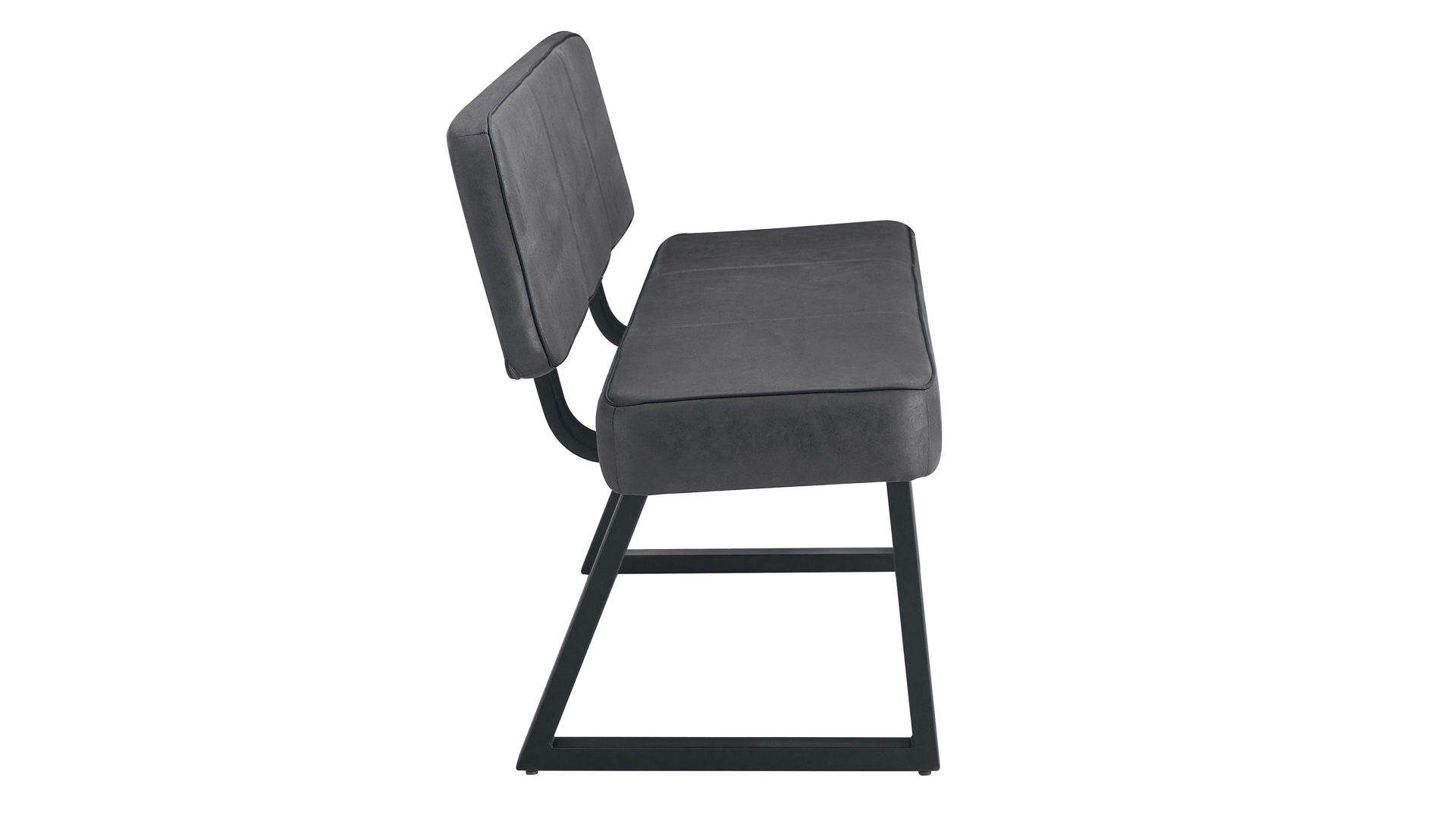 Polsterbank Duo collection aus Stoff in Anthrazit Polsterbank Tara anthrazitfarbene Mikrofaser Verona & schwarzes Gestell - mit Rückenlehne