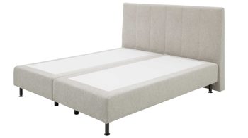 Boxspringbett Interliving aus Stoff in Beige Interliving Boxspringbett Serie 1418 - Boxspringbett mit gestepptem Kopfteil naturfarbener Webstoff Famosa – Liegefläche ca. 180 x 200 cm
