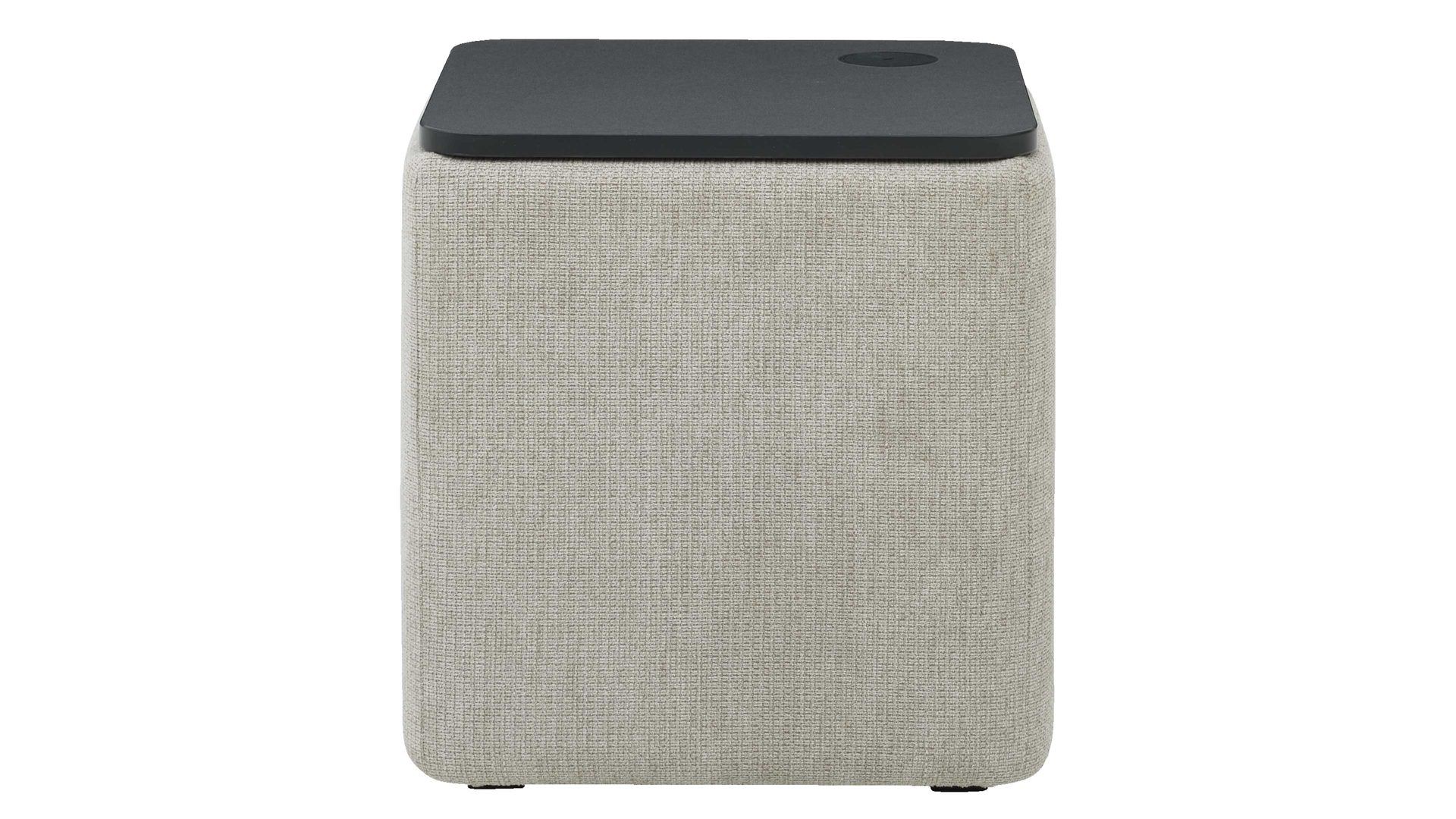 Nachttisch Interliving aus Stoff in Beige Interliving Boxspringbett Serie 1418 - Nachtkonsole mit Ladefeld naturfarbener Webstoff Famosa