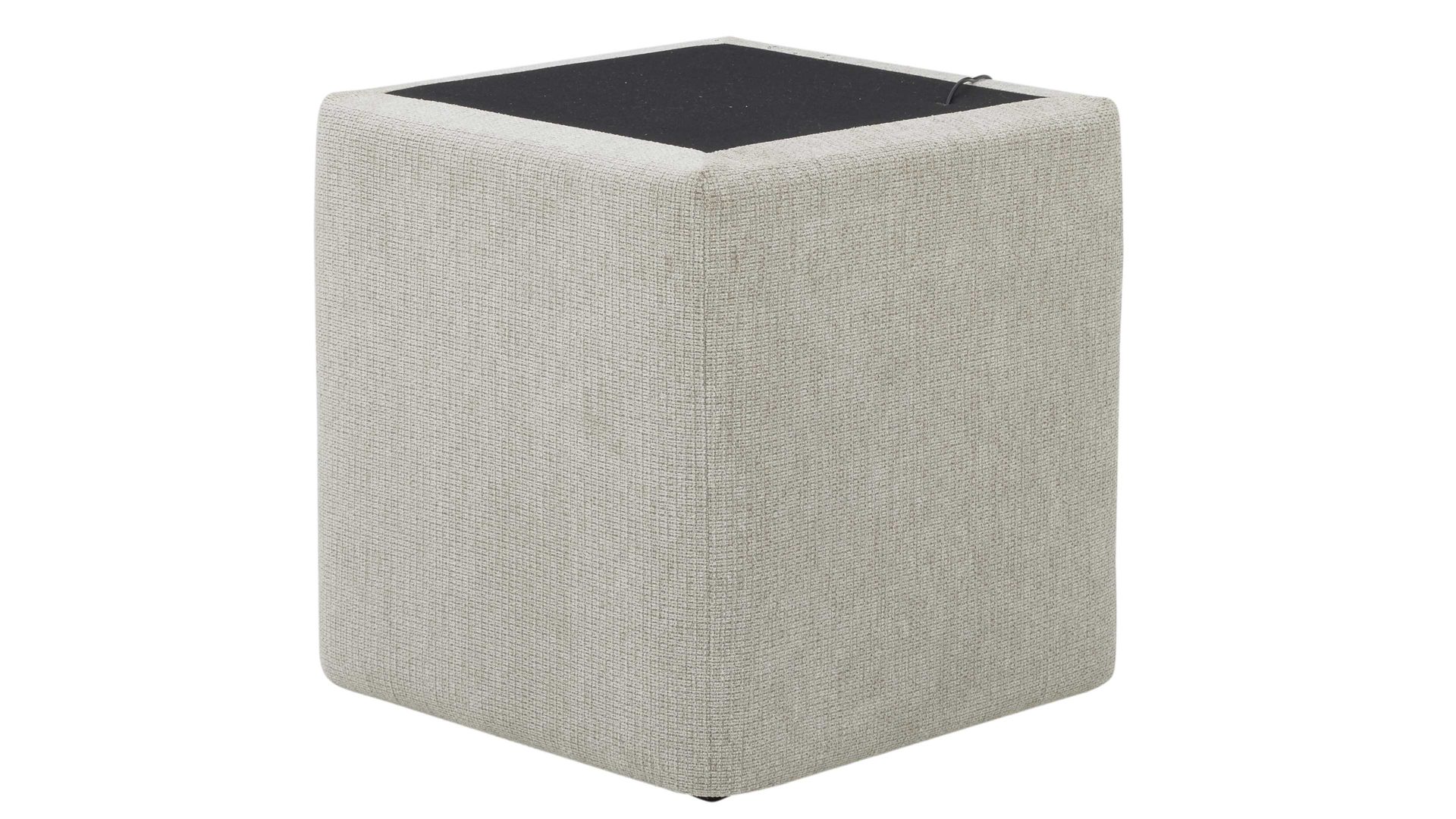 Nachttisch Interliving aus Stoff in Beige Interliving Boxspringbett Serie 1418 - Nachtkonsole mit Ladefeld naturfarbener Webstoff Famosa