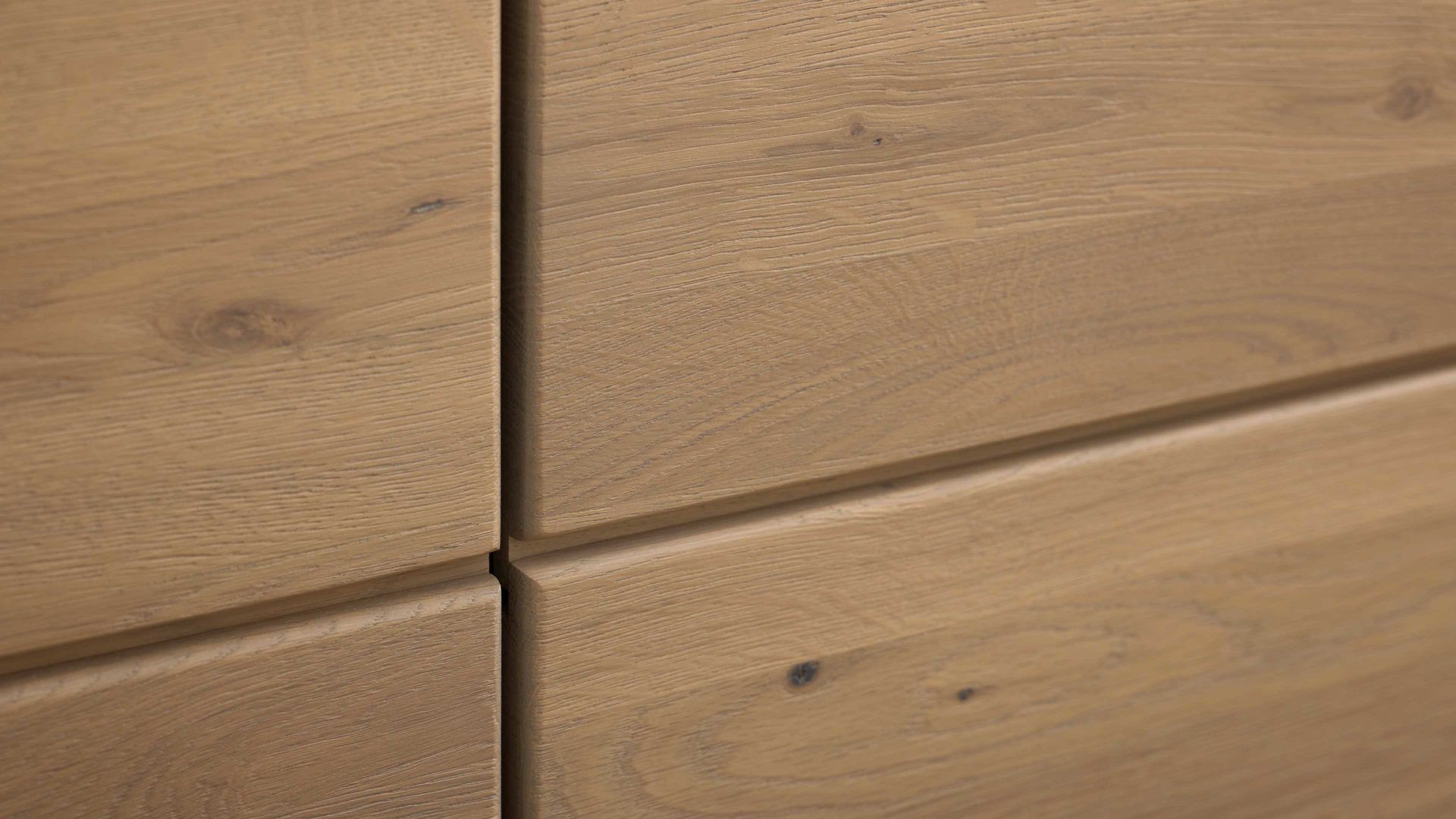 Wohnwand Interliving aus Holz in Holzfarben Interliving Wohnzimmer Serie 2029 - Wohnwand Wildeiche & Granit-Steinoptik - dreiteilig, Breite ca. 336 cm