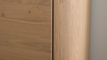Wohnwand Interliving aus Holz in Holzfarben Interliving Wohnzimmer Serie 2029 - Wohnwand Wildeiche & Granit-Steinoptik - dreiteilig, Breite ca. 320 cm
