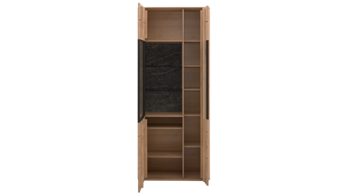 Wohnwand Interliving aus Holz in Holzfarben Interliving Wohnzimmer Serie 2029 - Wohnwand Wildeiche & Granit-Steinoptik - dreiteilig, Breite ca. 320 cm