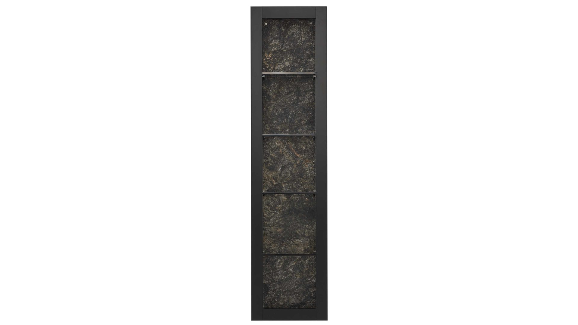 Wandregal Interliving aus Holz in Holzfarben Interliving Wohnzimmer Serie 2029 - Wandregal Mattschwarz & Granit-Steinoptik - ca. 33 x 135 cm