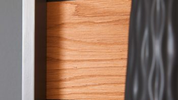 Wandregal Interliving aus Holz in Holzfarben Interliving Wohnzimmer Serie 2030 - Wandboard Wolfram Grey & Spaltholz - ca. 48 x 38 cm