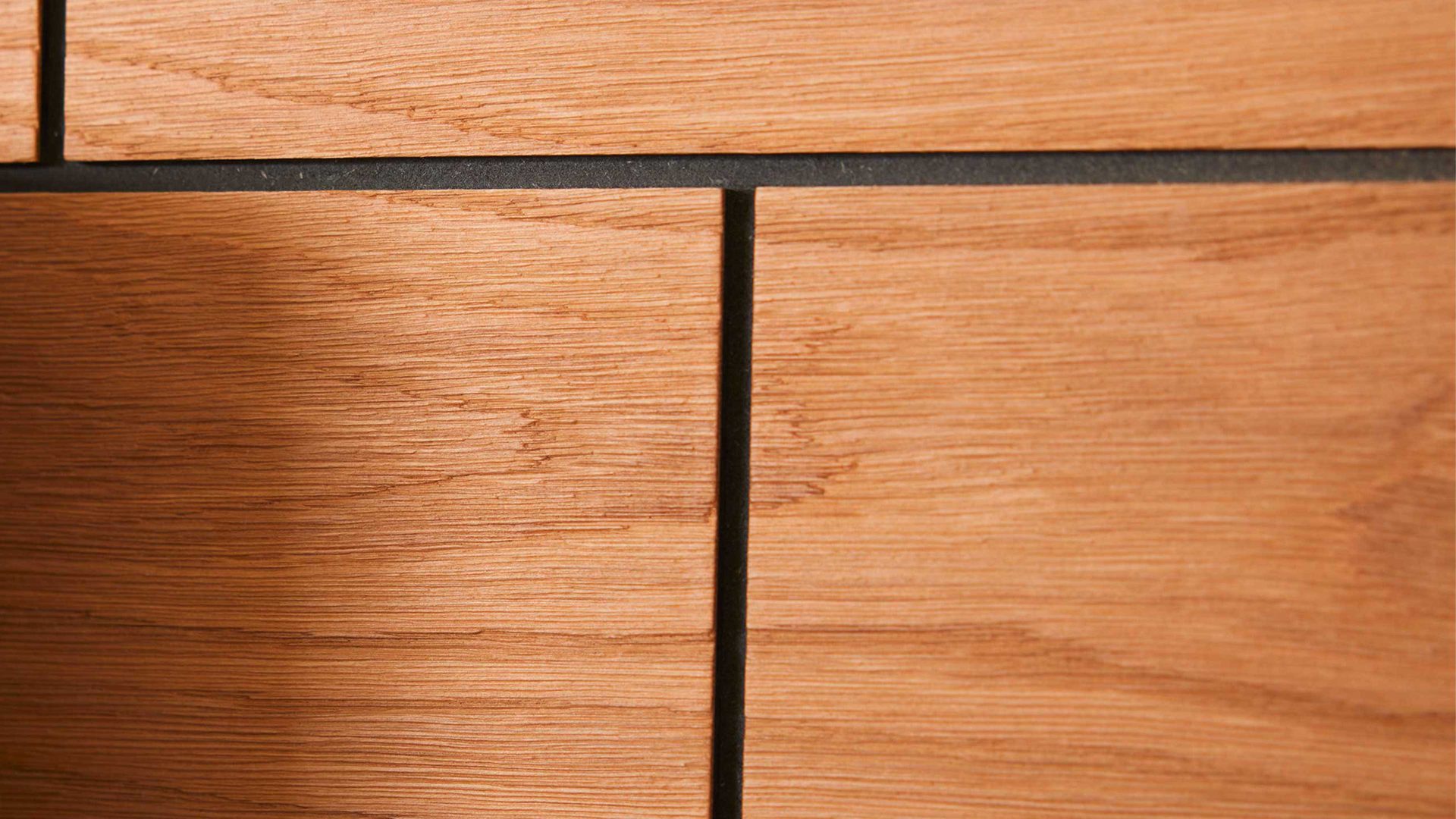 Lowboard Interliving aus Holz in Dunkelgrau Interliving Wohnzimmer Serie 2030 - Lowboard Wolfram Grey & Spaltholz - zwei Schubladen, Länge ca. 180 cm