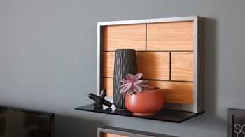 Wandregal Interliving aus Holz in Holzfarben Interliving Wohnzimmer Serie 2030 - Wandboard 41 Wolfram Grey & Spaltholz - ca. 48 x 38 cm