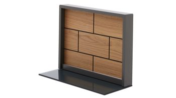 Wandregal Interliving aus Holz in Holzfarben Interliving Wohnzimmer Serie 2030 - Wandboard Wolfram Grey & Spaltholz - ca. 48 x 38 cm