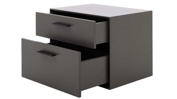 Hängeschrank Interliving aus Holz in Dunkelgrau Interliving Wohnzimmer Serie 2030 - TV-Hängeelement Wolfram Grey - zwei Schubladen, Breite ca. 60 cm