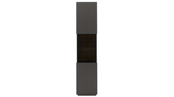 Vitrine Interliving aus Holz in Dunkelgrau Interliving Wohnzimmer Serie 2030 - Vitrine 01 Wolfram Grey & Spaltholz - eine Tür, Breite ca. 45 cm