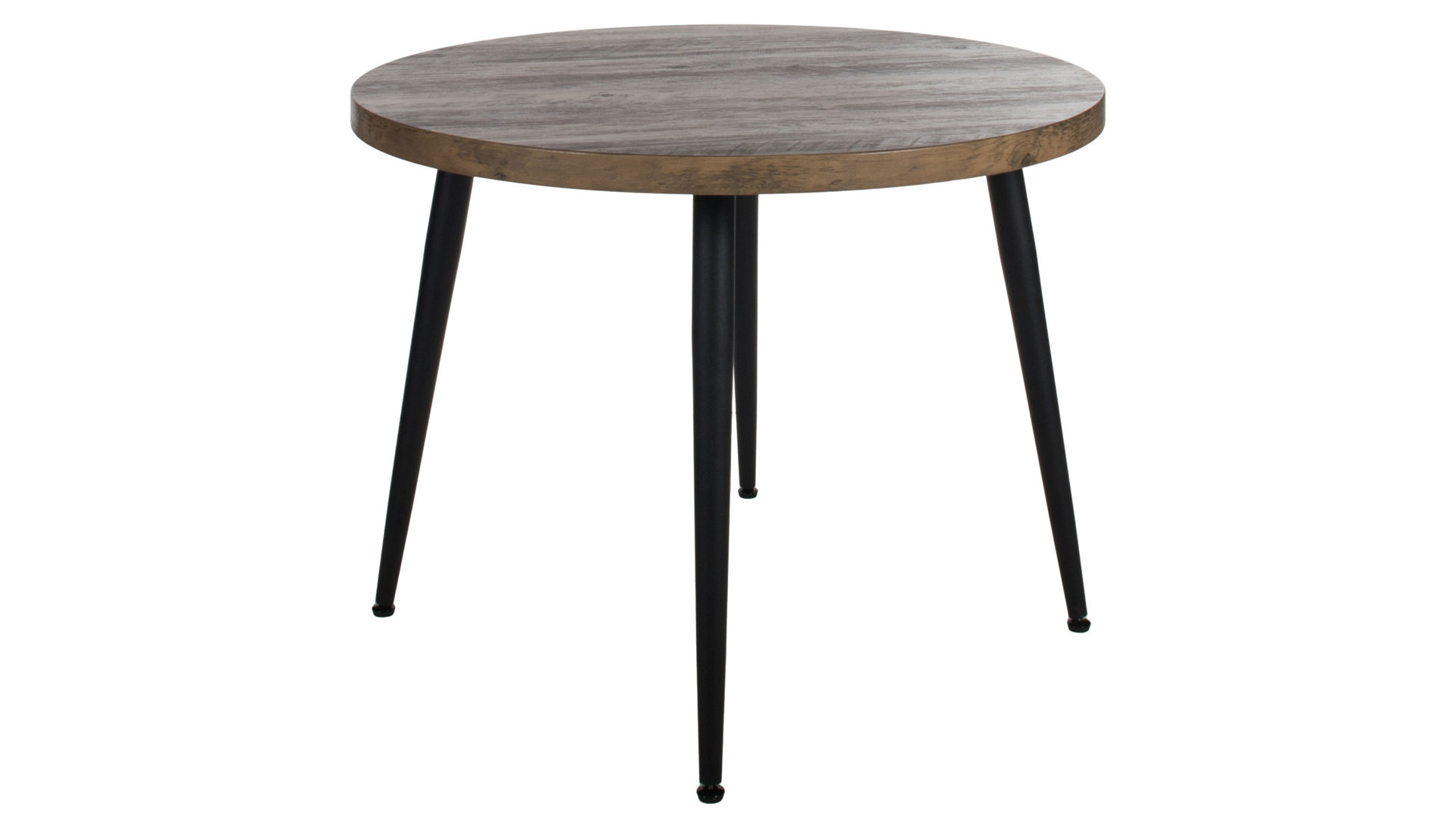 Esstisch Duo collection aus Holz in Holzfarben Dunkel Esstisch Marla Akazie & schwarzes Gestell - Durchmesser ca. 100 cm