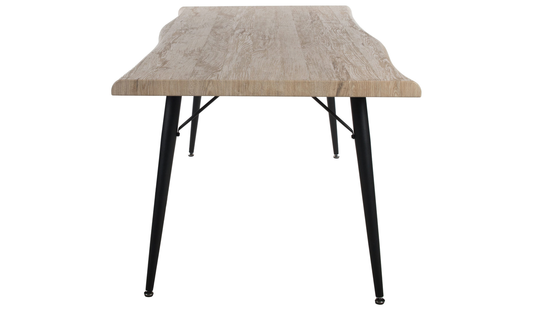Esstisch Duo collection aus Holz in Holzfarben Hell Esstisch Tailin Wildeiche & schwarzes Gestell - ca. 180 x 90 cm