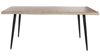 Esstisch Duo collection aus Holz in Holzfarben Hell Esstisch Tailin Wildeiche & schwarzes Gestell - ca. 180 x 90 cm