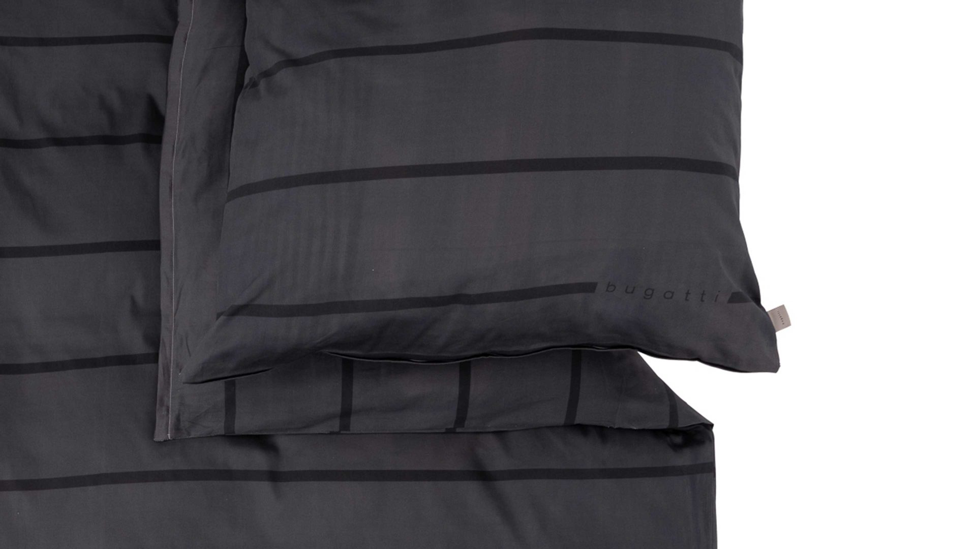 Bettwäsche-Set Ibena® aus Stoff in Anthrazit bugatti Bettwäsche-Set anthrazit-schwarz gestreifter Satin - zweiteilig, ca. 135 x 200 cm