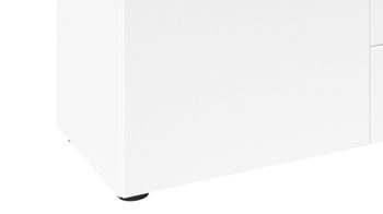 Kommode Rauch aus Holz in Weiß rauch ORANGE Kommodenprogramm Flipp Glas Weiß & Alpinweß - fünf Schubladen, zwei Türen - ca. 180 x 100 cm