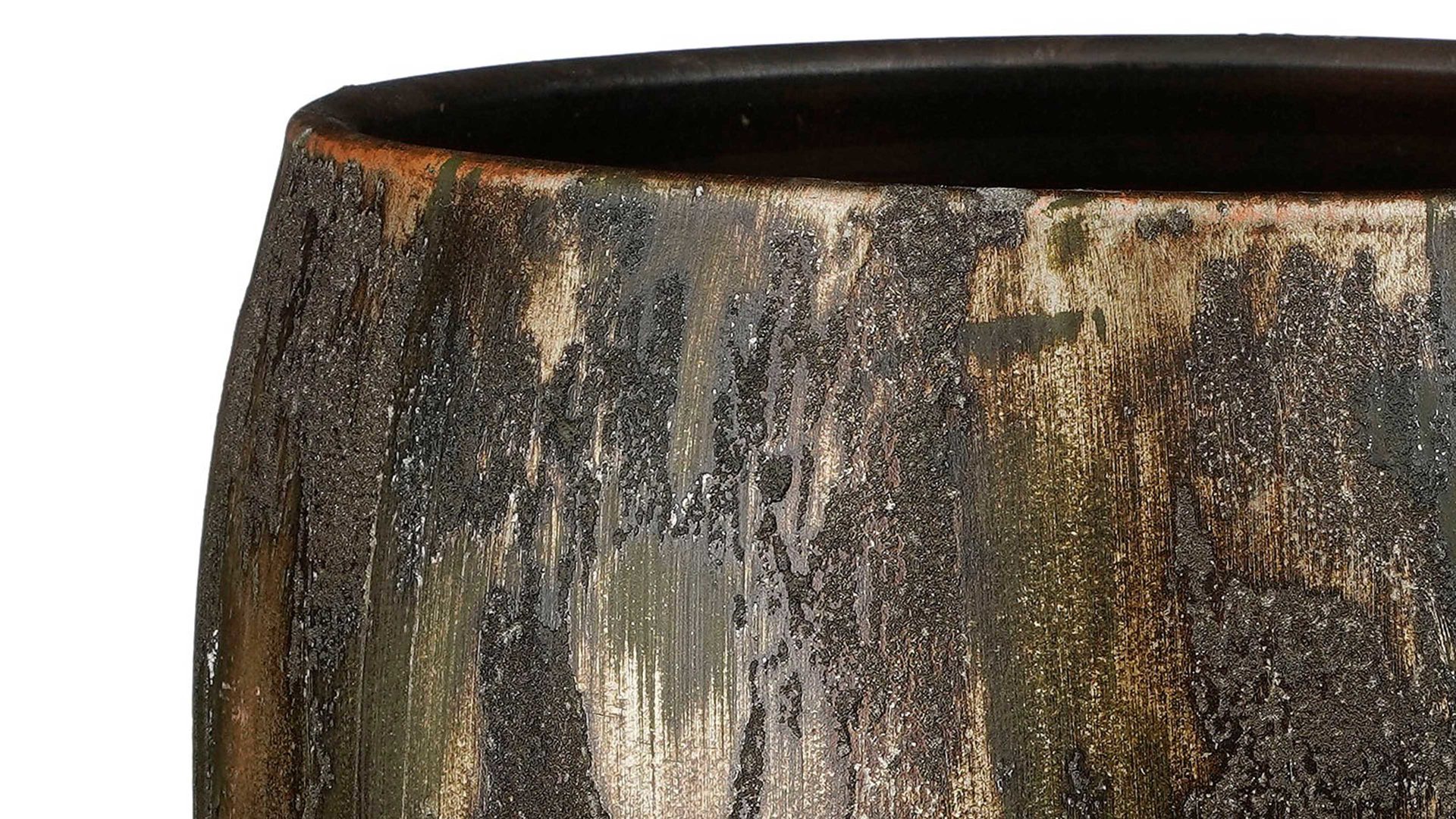 Blumentopf Edelman® aus Keramik in Dunkelgrün Blumentopf Roel dunkelgrünes Terracotta - Durchmesser ca. 28 cm