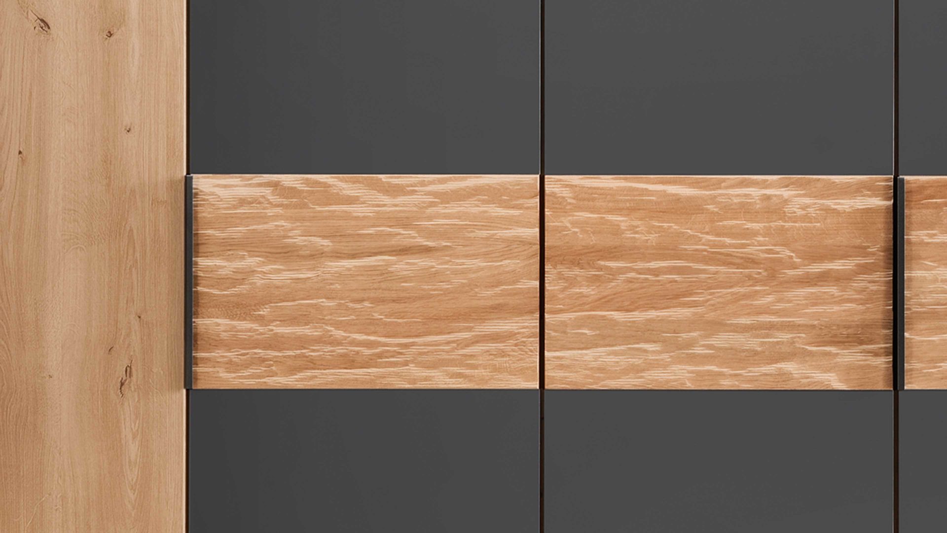 Komplettzimmer Wiemann | oeseder aus Holz in Holzfarben WIEMANN Schlafzimmerserie Cadiz - Komplettzimmer Bianco Eiche & Graphit - vierteilig, Liegefläche ca. 180 x 200 cm