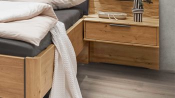 Nachtkommoden-Set Wiemann | oeseder aus Holz in Holzfarben WIEMANN Schlafzimmerserie Cadiz - Hängekonsolen-Set Bianco Eiche & Graphit - Breite je ca. 60 cm