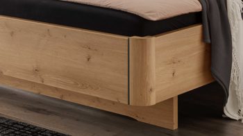 Bettgestell Wiemann | oeseder aus Holz in Holzfarben WIEMANN Schlafzimmerserie Cadiz - Doppelbettgestell Bianco Eiche & Anthrazit - Liegefläche ca. 180 x 200 cm