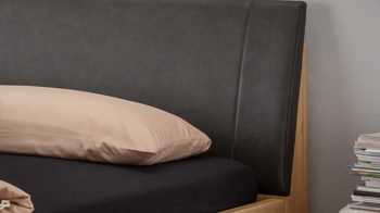 Bettgestell Wiemann | oeseder aus Holz in Holzfarben WIEMANN Schlafzimmerserie Cadiz - Doppelbettgestell Bianco Eiche & Anthrazit - Liegefläche ca. 180 x 200 cm