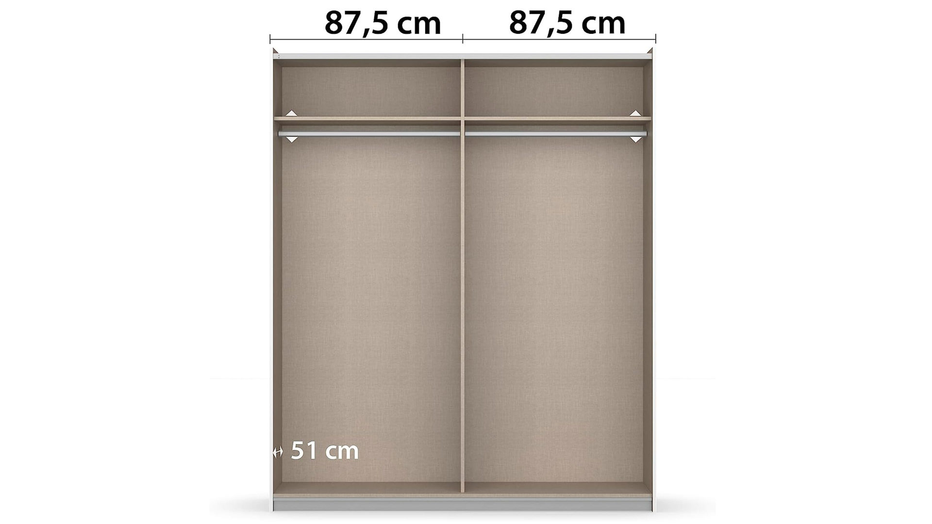 Kleiderschrank Rauch aus Holz in Weiß rauch BLUE Schwebetürenschrank Aurelio Hochglanz Weiß & Alpinweiß - Breite ca. 175 cm