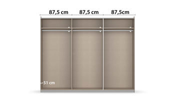 Kleiderschrank Rauch aus Holz in Weiß rauch BLUE Schwebetürenschrank Aurelio Alpinweiß - Breite ca. 261 cm