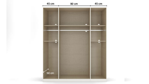Kleiderschrank Rauch aus Holz in Weiß rauch BLUE Drehtürenschrank Ticao Alpinweiß - Breite ca. 181 cm