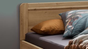 Bettgestell Wiemann | oeseder aus Holz in Holzfarben WIEMANN Schlafzimmerserie Mainau 2 - Doppelbettgestell Bianco Eiche - Liegefläche ca. 180 x 200 cm