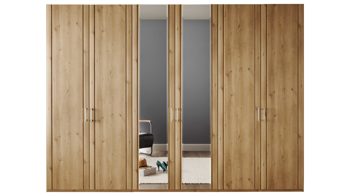 Komplettzimmer Wiemann | oeseder aus Holz in Holzfarben WIEMANN Schlafzimmerserie Mainau 2 - Schlafzimmerkombination Bianco Eiche & Spiegel - zweiteilig, Liegefläche ca. 180 x 200 cm