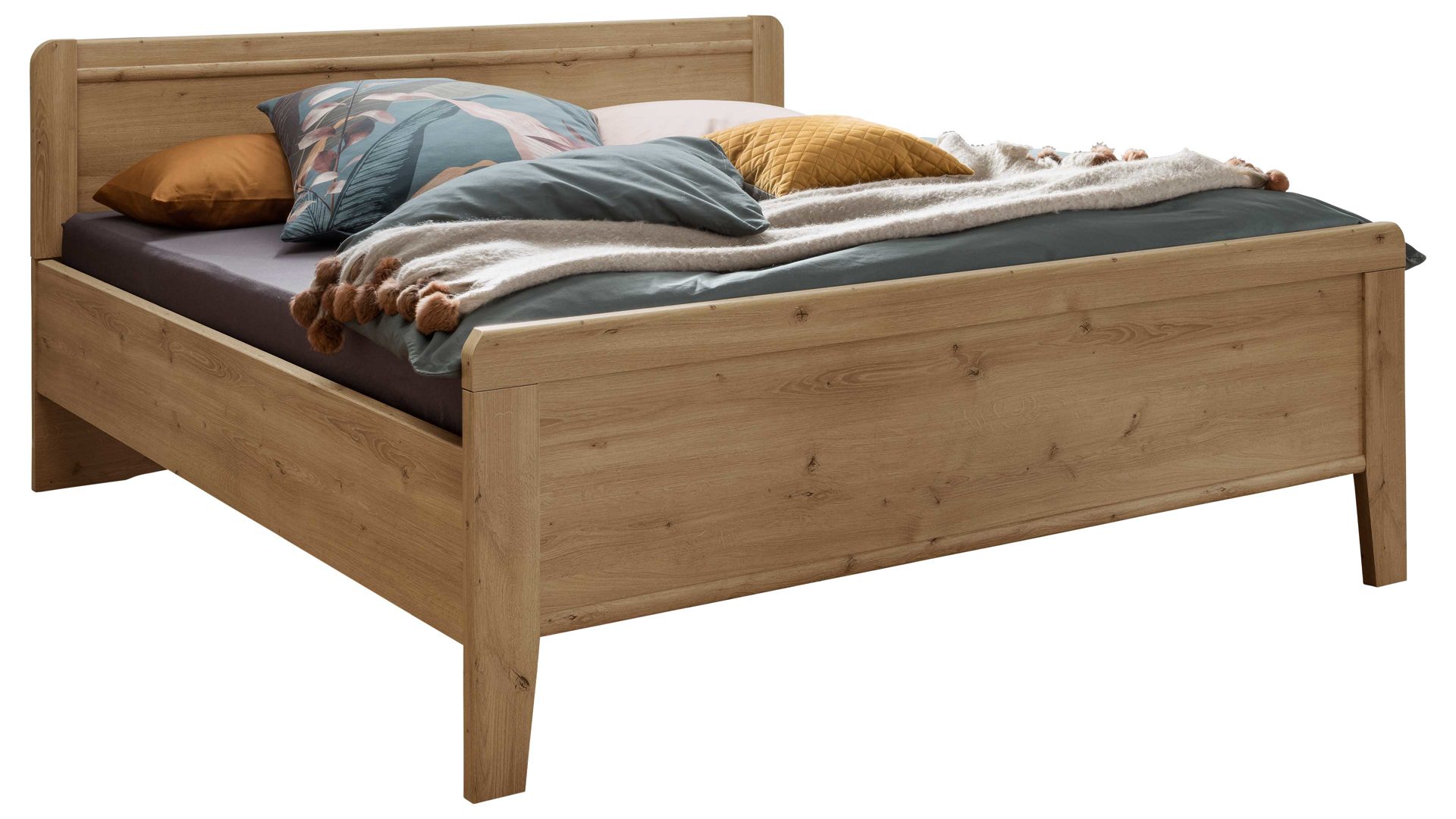 Komplettzimmer Wiemann | oeseder aus Holz in Holzfarben WIEMANN Schlafzimmerserie Mainau 2 - Schlafzimmerkombination Bianco Eiche & Spiegel - zweiteilig, Liegefläche ca. 180 x 200 cm