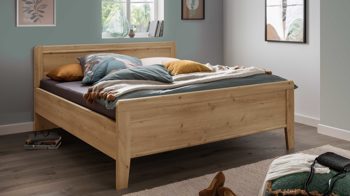 Bettgestell Wiemann | oeseder aus Holz in Holzfarben WIEMANN Schlafzimmerserie Mainau 2 - Doppelbettgestell Bianco Eiche - Liegefläche ca. 180 x 200 cm